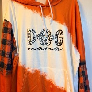 Dog Mama Orange and White Hoodie